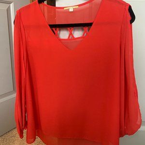 Gianni Bini Red Blouse w arm slits & back detail